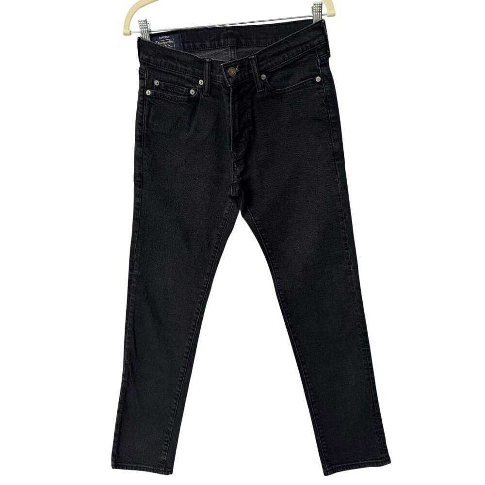 Abercrombie & Fitch Mens Skinny Black Jeans 29x30 Stretch Denim - Picture 11 of 11